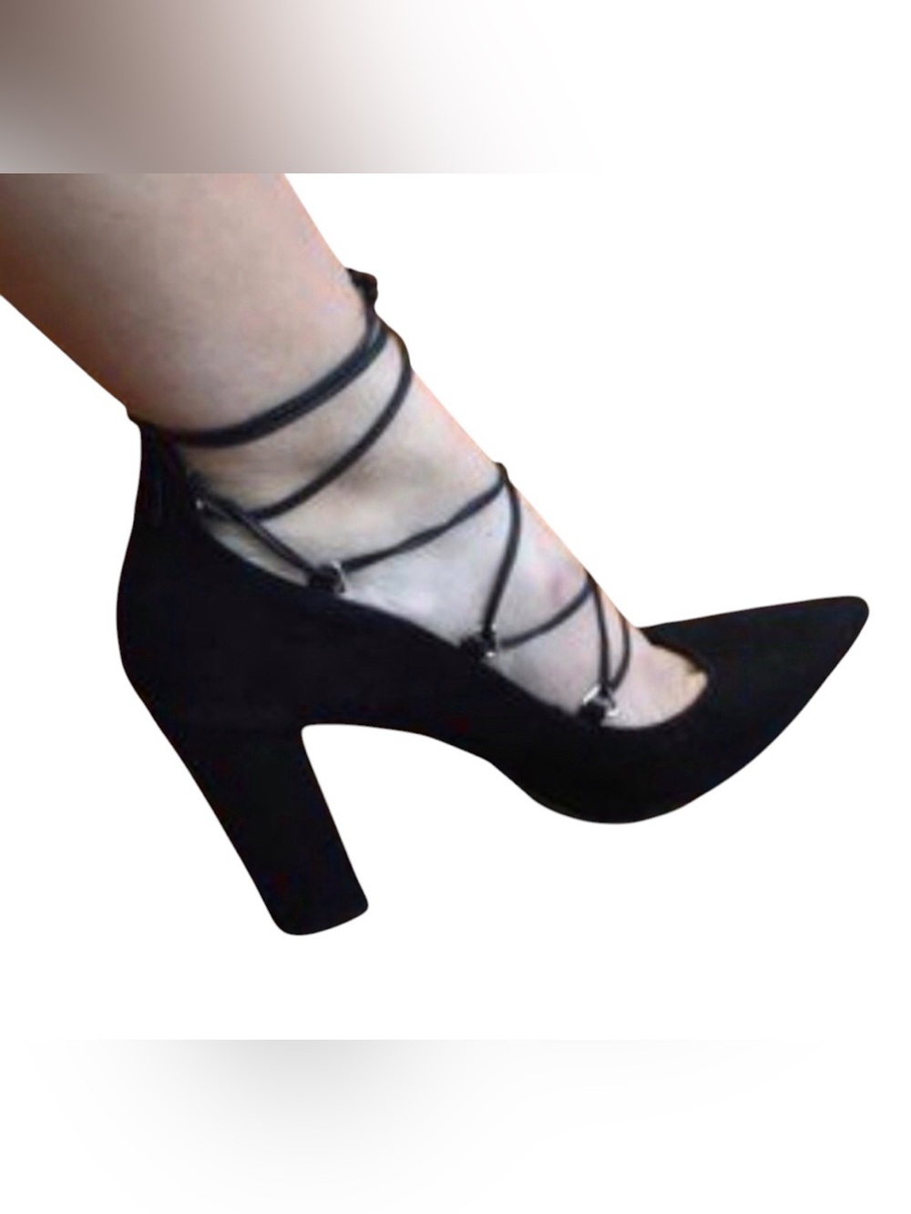 Napoleoni Suede Lace Up Pointed Toe Heels Size EU 38 (approx. US 7.5–8)